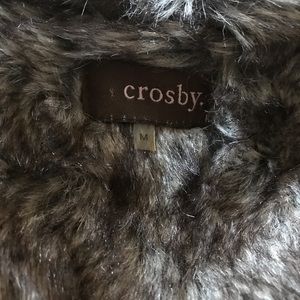 Brown suede and fur vest